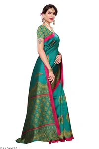  Stunning Printed Art Silk Saree (Code: SC1436638)  - Free, Sidhu Collection 
