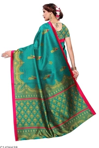  Stunning Printed Art Silk Saree (Code: SC1436638)  - Free, Sidhu Collection 