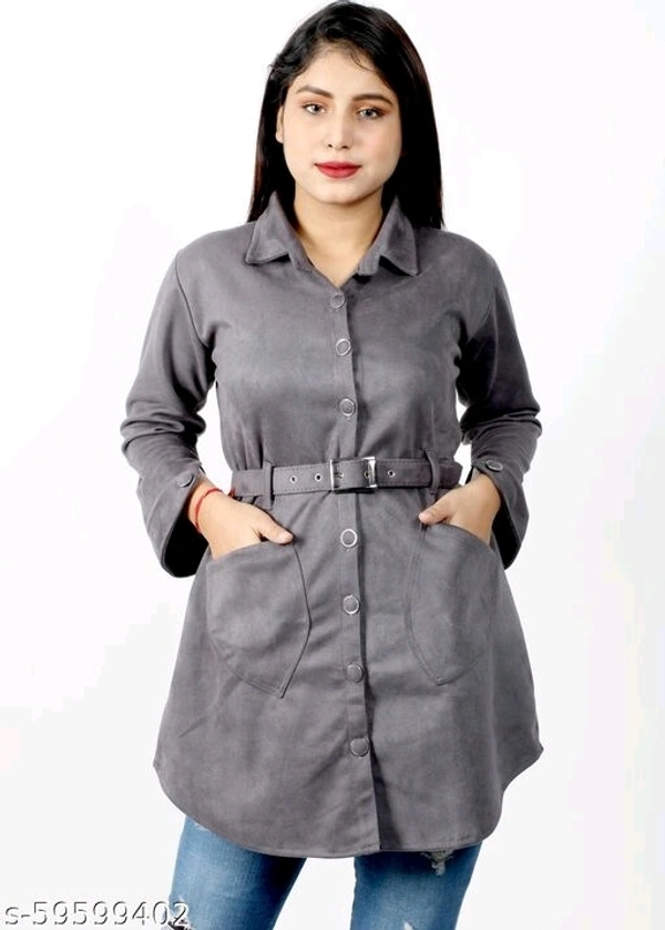 WOMEN COAT WITH BELT (SCS59599402)  - XL , Sidhu Collection 