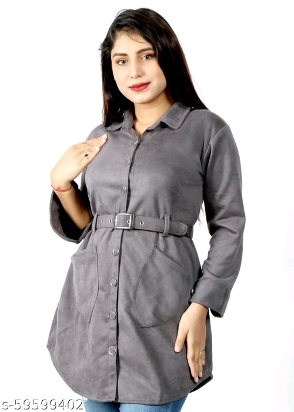WOMEN COAT WITH BELT (SCS59599402)  - XL , Sidhu Collection 