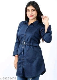WOMEN COAT WITH BELT (SCS59599404)  - M, Sidhu Collection 