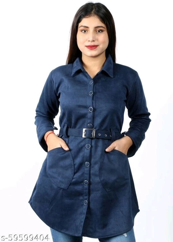 WOMEN COAT WITH BELT (SCS59599404)  - L, Sidhu Collection 
