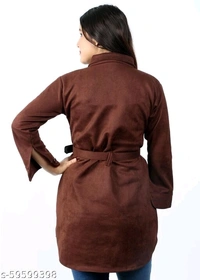 WOMEN COAT WITH BELT (SCS59599398)  - L, Sidhu Collection 