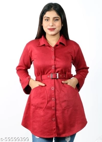 WOMEN COAT WITH BELT (SCS59599399)  - XL , Sidhu Collection 