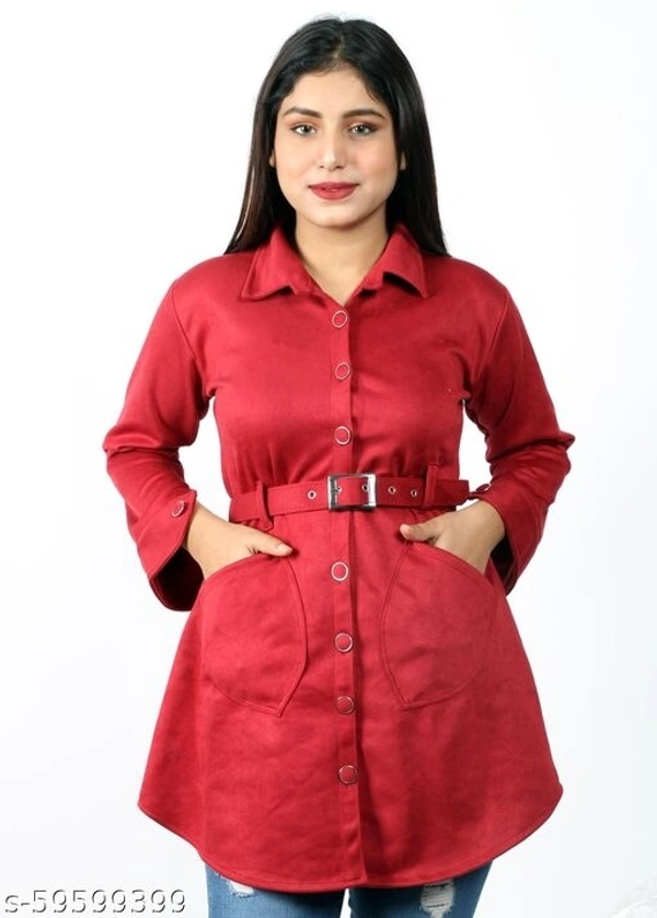 WOMEN COAT WITH BELT (SCS59599399)  - XL , Sidhu Collection 