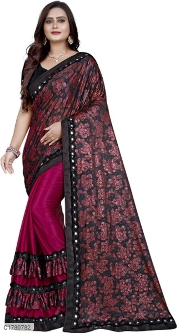 Stunning Printed Lycra Blend Sarees (SC1780782)  - Sidhu Collection 