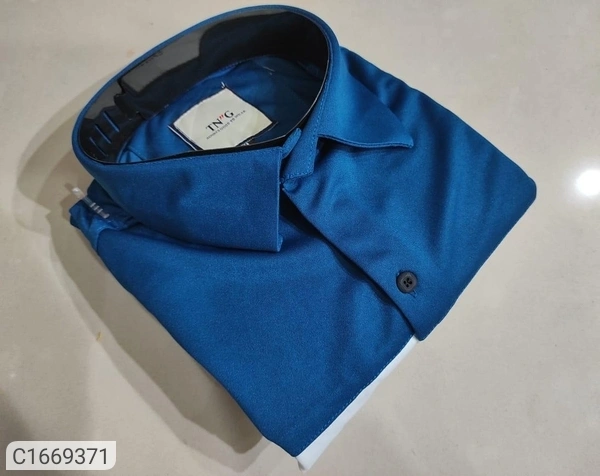  Lycra Color block Full Sleeves Slim Fit Casual Shirt (SC1669371)  - M, Sidhu Collection 