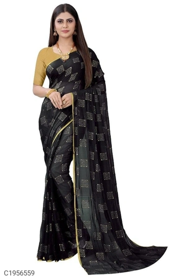  Delicate Printed Chiffon Sarees (SC1956561)  - White, Sidhu Collection 