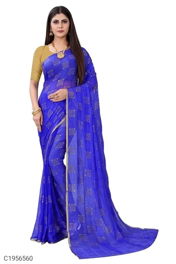  Delicate Printed Chiffon Sarees (SC1956561)  - White, Sidhu Collection 