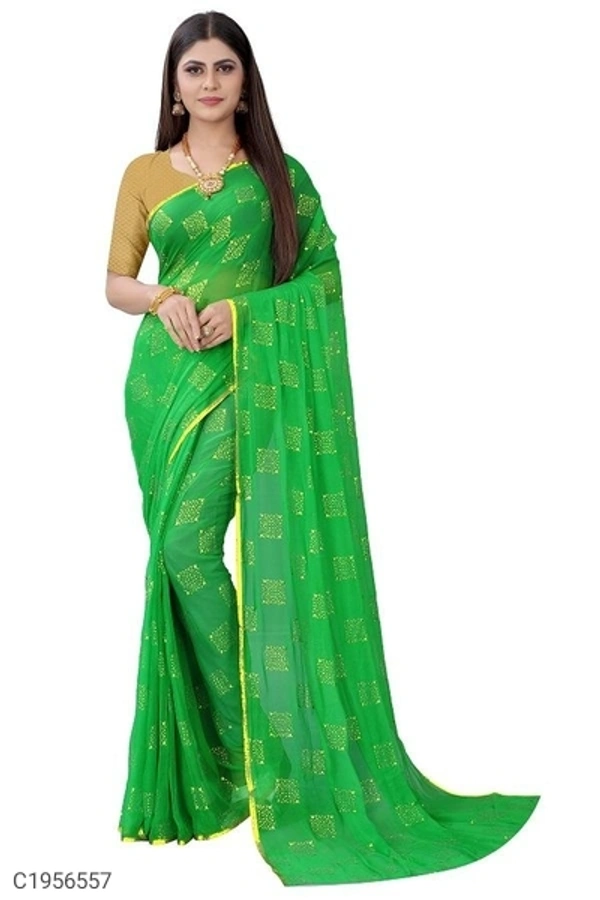  Delicate Printed Chiffon Sarees (SC1956561)  - White, Sidhu Collection 