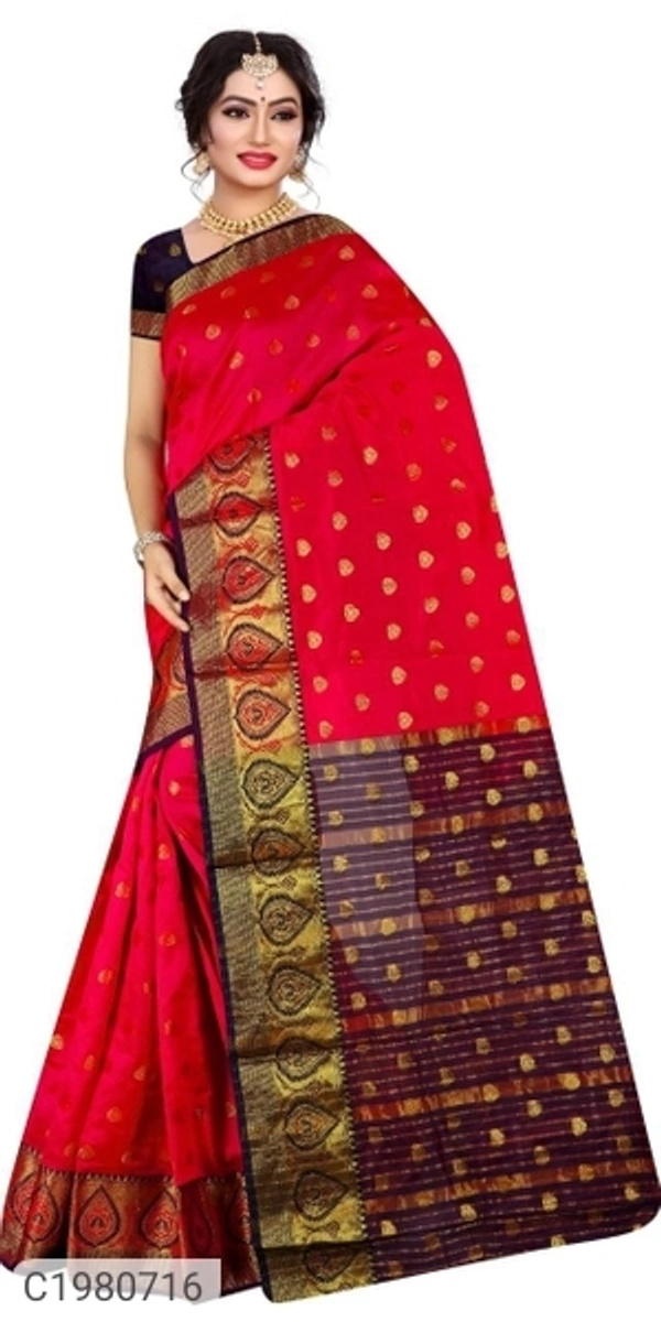 Delicate Jacquard Weaving Silk Sarees (SC1980716)  - Red, Sidhu Collection 