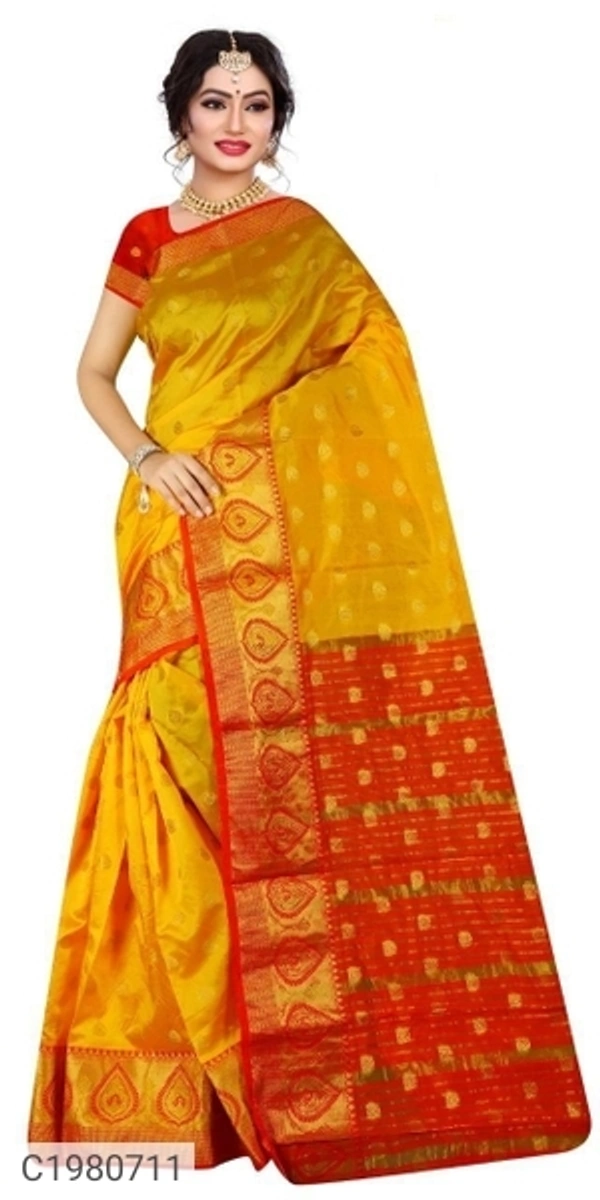 Delicate Jacquard Weaving Silk Sarees (SC1980716)  - Red, Sidhu Collection 