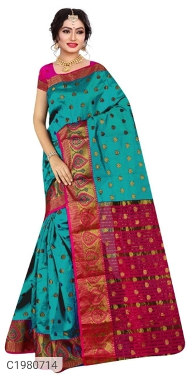 Delicate Jacquard Weaving Silk Sarees (SC1980716)  - Green, Sidhu Collection 