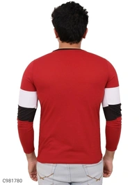 Cotton Blend Color Block T-Shirt (SC981780)  - XL , Sidhu Collection 