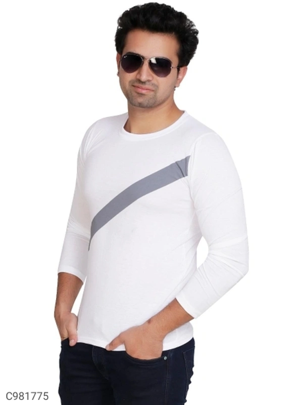Cotton Blend Color Block T-Shirt (SC981775)  - L, Sidhu Collection 