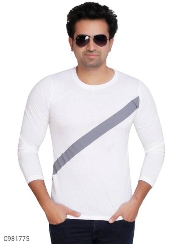 Cotton Blend Color Block T-Shirt (SC981775)  - XL , Sidhu Collection 