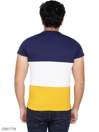 Cotton Blend Color Block T-Shirt (SC981778)  - S, Sidhu Collection 