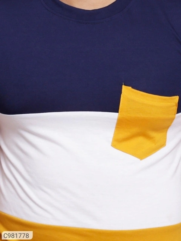 Cotton Blend Color Block T-Shirt (SC981778)  - XL , Sidhu Collection 