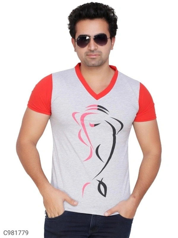 Cotton Blend Color Block T-Shirt (SC981779)  - M, Sidhu Collection 