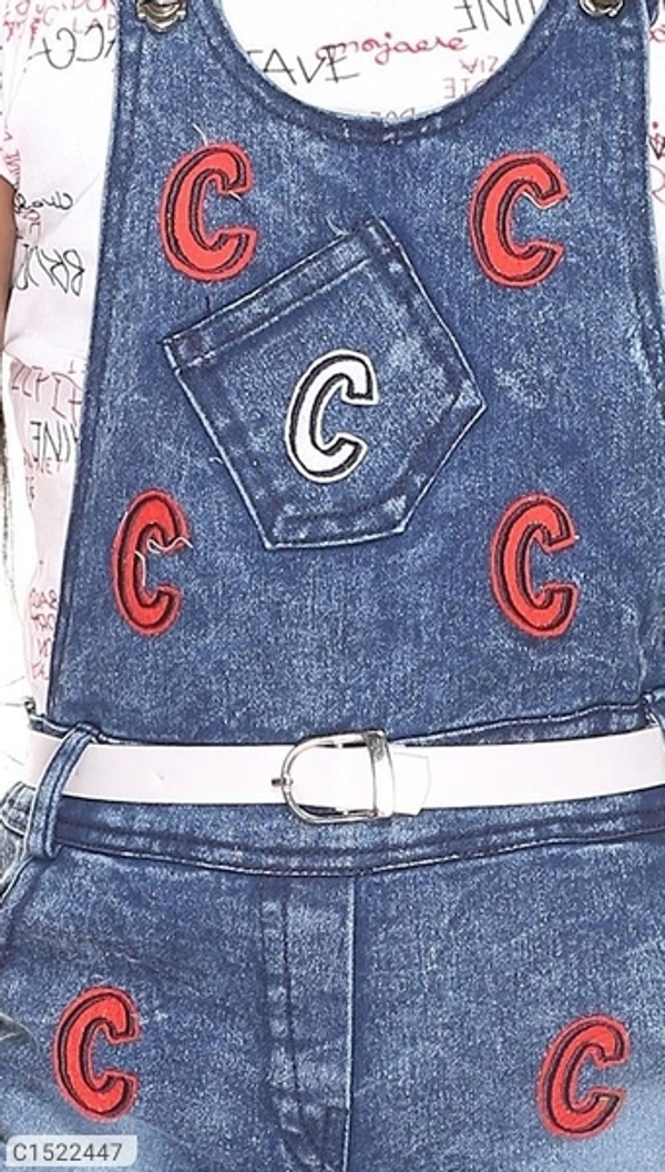  Kids Applique Dungaree (SC1522447)  - 2 - 3 Years , Sidhu Collection 