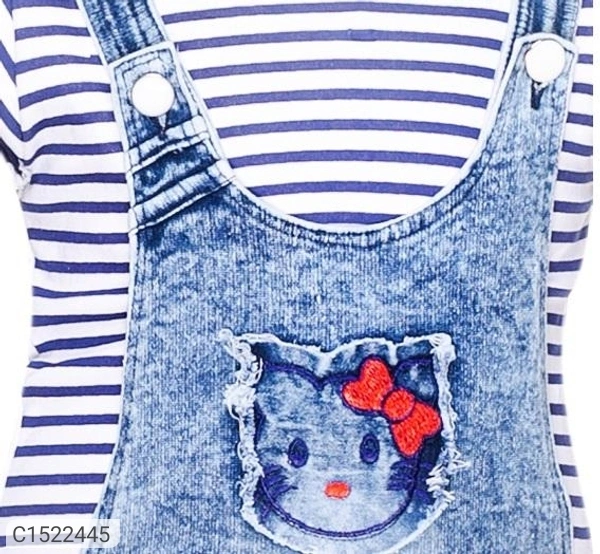  Kids Applique Dungaree (SC1522445)  - 5 - 6 Years , Sidhu Collection 