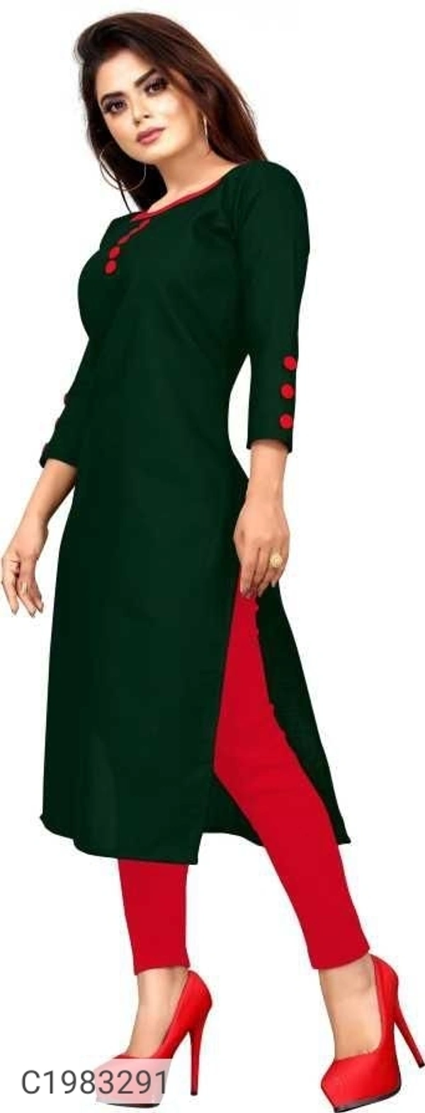  Delicate Solid Rayon Kurti (SC1983291)  - M, Sidhu Collection 