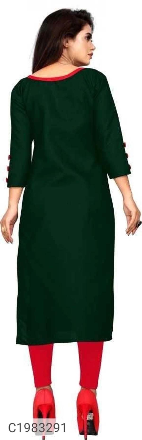  Delicate Solid Rayon Kurti (SC1983291)  - M, Sidhu Collection 