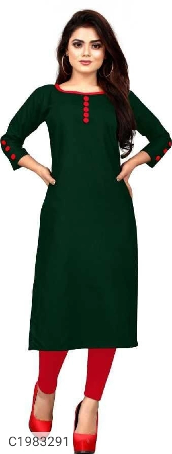  Delicate Solid Rayon Kurti (SC1983291)  - L, Sidhu Collection 