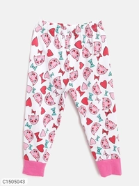  Kids Colorful Cotton Blend Printed Night Suit For Girls (SC1505043)  - 3 - 4 Years , Sidhu Collection 