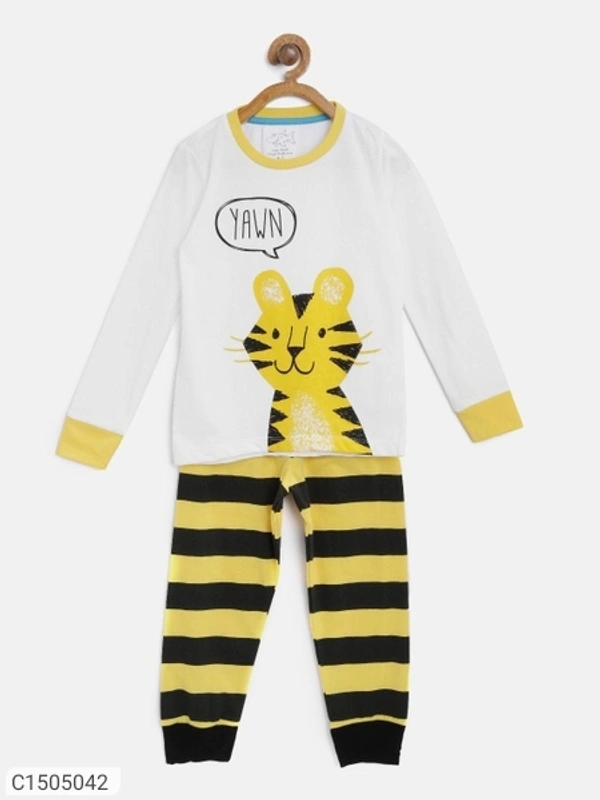  Kids Colorful Cotton Blend Printed Night Suit For Girls (SC1505042)  - 5 - 6 Years , Sidhu Collection 