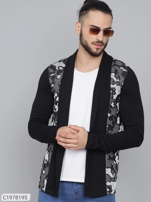  French Terry  Printed  Full Sleeves Shrug (SC1978195)  - M, Sidhu Collection 