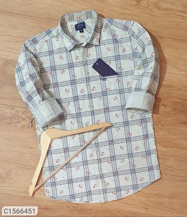 Cotton Checks Full Sleeves Regular Fit Casual Shirt (SC1566447)  - White , XL , Sidhu Collection 