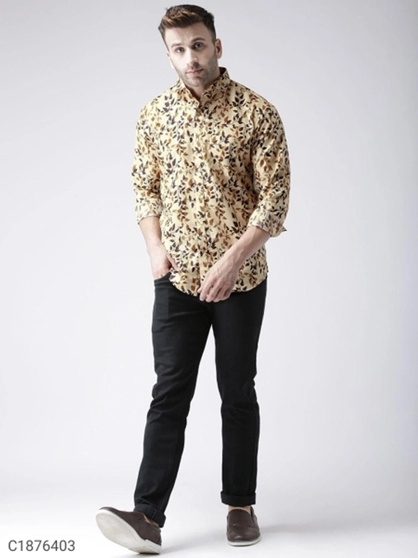  Hangup Cotton Viscose Printed Full Sleeves Slim Fit Mens Casual Shirt (SC1876403)  - 44, Sidhu Collection 