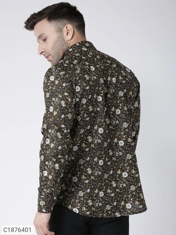  Hangup Cotton Viscose Printed Full Sleeves Slim Fit Mens Casual Shirt (SC1876401)  - 38, Sidhu Collection 