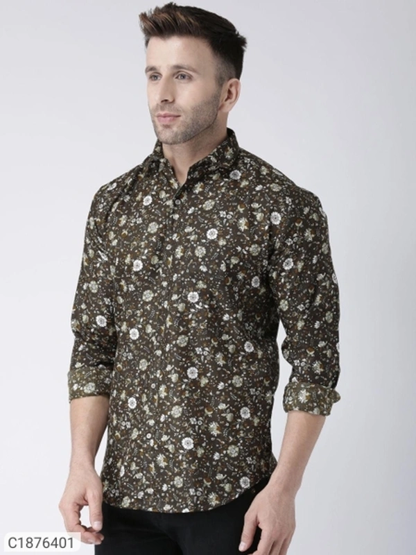  Hangup Cotton Viscose Printed Full Sleeves Slim Fit Mens Casual Shirt (SC1876401)  - 42, Sidhu Collection 