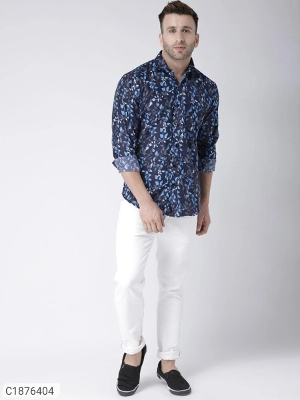  Hangup Cotton Viscose Printed Full Sleeves Slim Fit Mens Casual Shirt (SC1876404)  - 44, Sidhu Collection 
