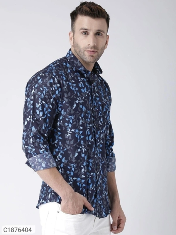  Hangup Cotton Viscose Printed Full Sleeves Slim Fit Mens Casual Shirt (SC1876404)  - 44, Sidhu Collection 