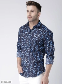  Hangup Cotton Viscose Printed Full Sleeves Slim Fit Mens Casual Shirt (SC1876404)  - 44, Sidhu Collection 