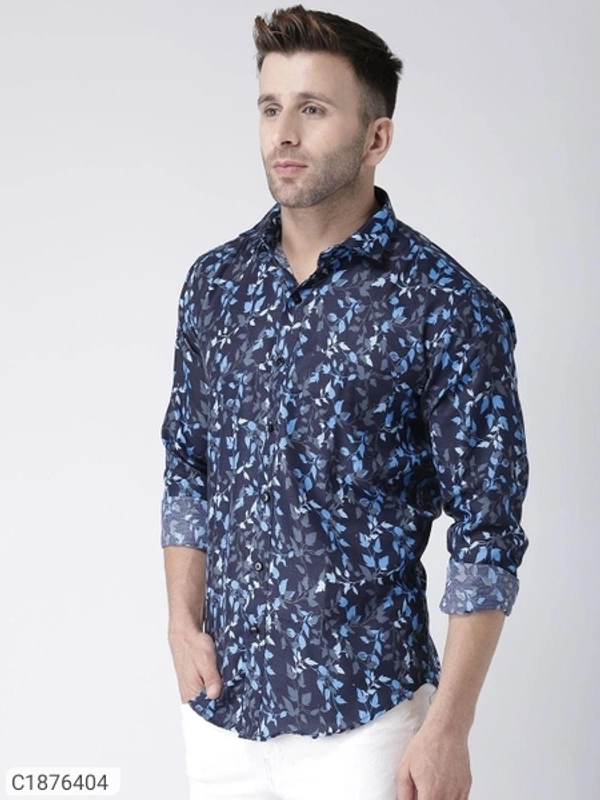  Hangup Cotton Viscose Printed Full Sleeves Slim Fit Mens Casual Shirt (SC1876404)  - 44, Sidhu Collection 