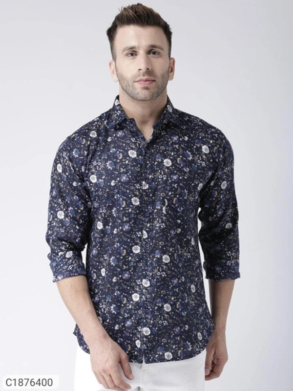  Hangup Cotton Viscose Printed Full Sleeves Slim Fit Mens Casual Shirt (SC1876400)  - 40, Sidhu Collection 