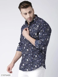  Hangup Cotton Viscose Printed Full Sleeves Slim Fit Mens Casual Shirt (SC1876400)  - 40, Sidhu Collection 