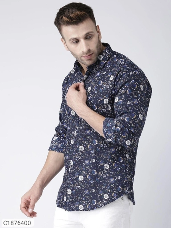  Hangup Cotton Viscose Printed Full Sleeves Slim Fit Mens Casual Shirt (SC1876400)  - 40, Sidhu Collection 