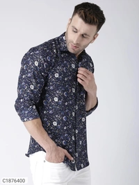  Hangup Cotton Viscose Printed Full Sleeves Slim Fit Mens Casual Shirt (SC1876400)  - 44, Sidhu Collection 