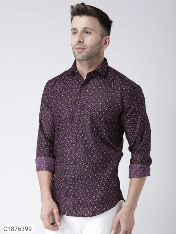  Hangup Cotton Viscose Printed Full Sleeves Slim Fit Mens Casual Shirt (SC1876399)  - 40, Sidhu Collection 