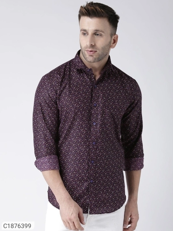  Hangup Cotton Viscose Printed Full Sleeves Slim Fit Mens Casual Shirt (SC1876399)  - 44, Sidhu Collection 