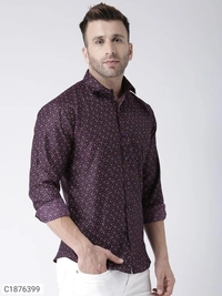 Hangup Cotton Viscose Printed Full Sleeves Slim Fit Mens Casual Shirt (SC1876399)  - 44, Sidhu Collection 