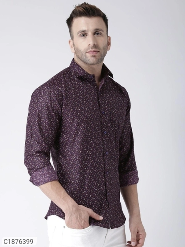  Hangup Cotton Viscose Printed Full Sleeves Slim Fit Mens Casual Shirt (SC1876399)  - 44, Sidhu Collection 