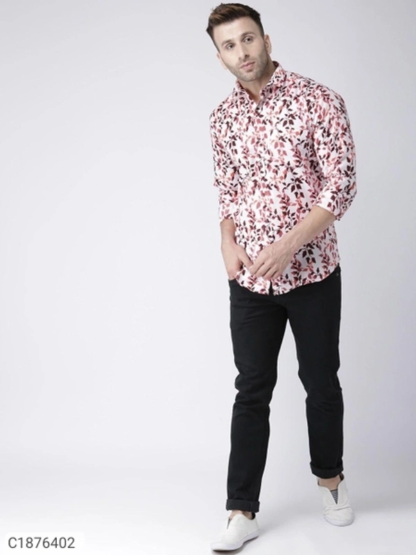  Hangup Cotton Viscose Printed Full Sleeves Slim Fit Mens Casual Shirt (SC1876402)  - 38, Sidhu Collection 