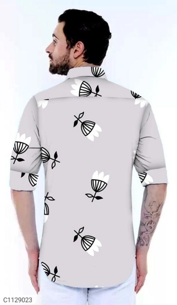  Satin Silk Printed Slim Fit Shirt (SC1129023)  - XL , Sidhu Collection 