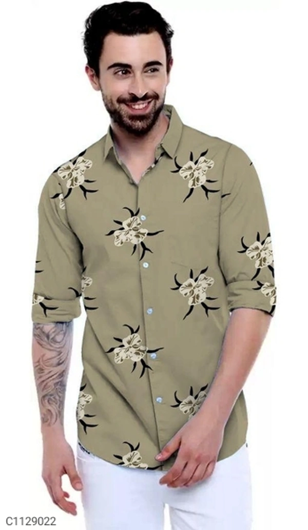  Satin Silk Printed Slim Fit Shirt (SC1129022)  - XL , Sidhu Collection 